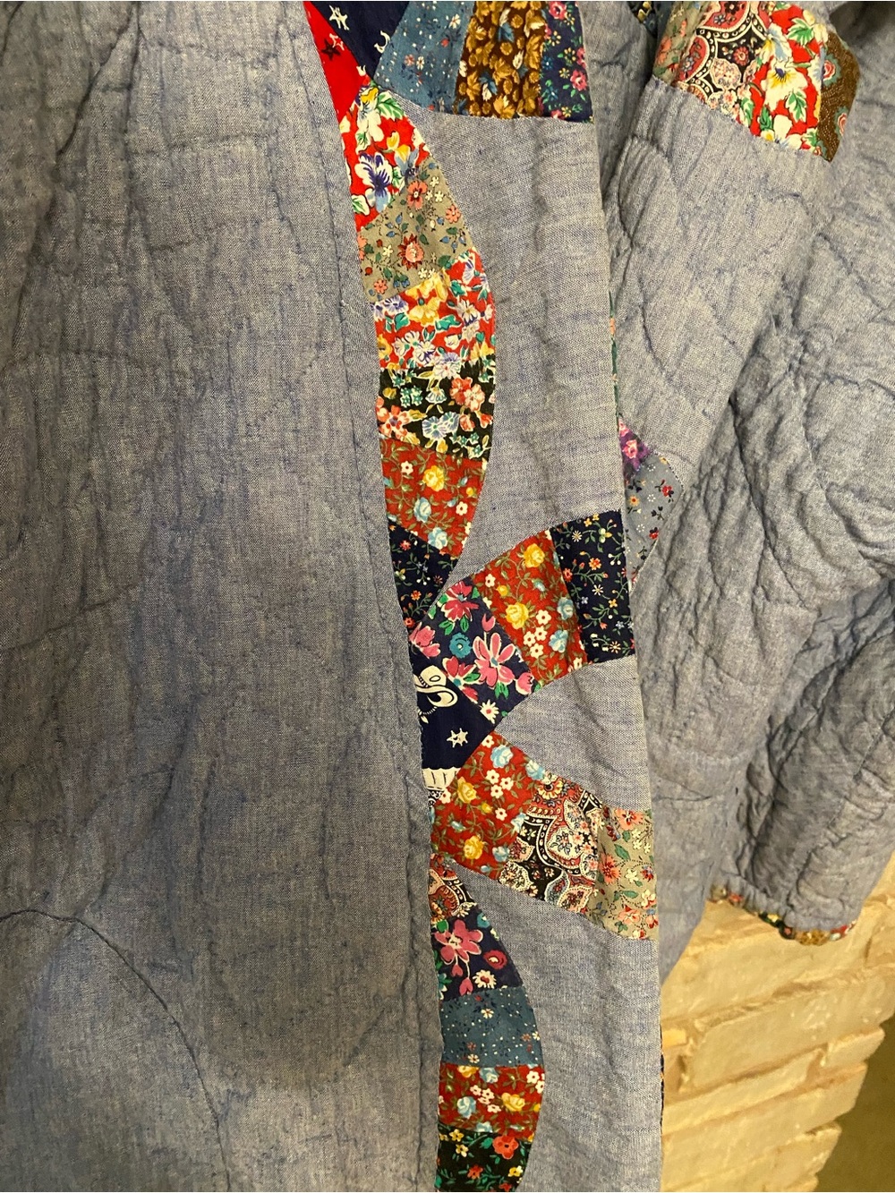Handmade Quilted Patchwork Boho Oversized Jacket Cotton Wellmade Unique No Size - Picture 11 of 13